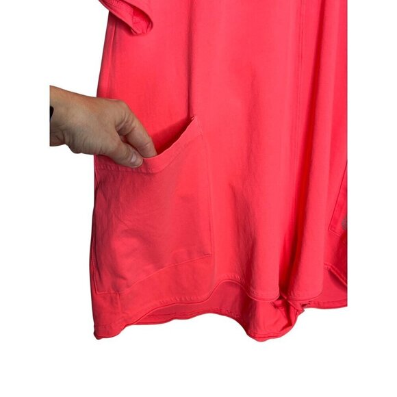 Free People Hot Shot Tee Romper Electric Sunset Coral Pink Oversized XS/S NWOT - Picture 8 of 12